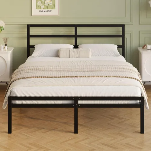 Miniatura 10 de Lutown-Teen Base de cama individual XL con cabecero y estribo, plataforma de metal clásica de 12 pulgadas, marco de cama individual XL, no necesita