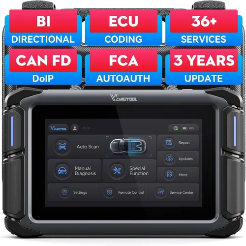 VDIAGTOOL Herramienta de escaneo bidireccional VD70, herramienta de diagnóstico de escáner OBD2 con codificación ECU, más de 36 restablecimientos,
