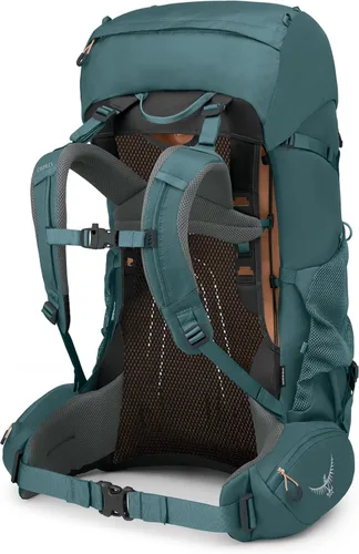 Miniatura 6 de Osprey Renn 65L Mochila de mochilero para mujer, azul cascada/naranja melón Cascada Azul/Melón Naranja