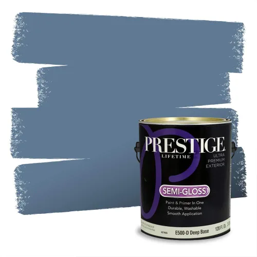 Miniatura 1656 de Pintura Exterior + imprimación PRESTIGE, todo-en-uno, 1 galón, acabado mate, color comparable al Valspar* Royal Gray* VS151-Gris real