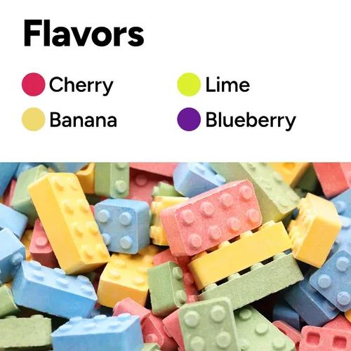 Miniatura 3 de Bloques de caramelo – Construye, juega y merienda – 100% comestibles, sabores surtidos – Divertidos caramelos duros en forma de ladrillo para niños