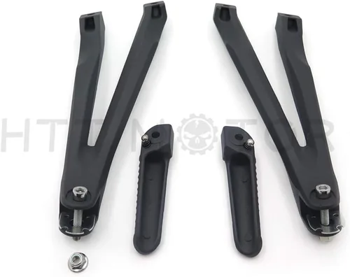 Miniatura 4 de MT390-005-BK - Soporte de clavijas de pie de pasajero trasero negro plateado compatible con Yzf R1 2004-2008