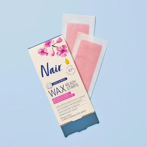 Miniatura 7 de Nair Tiras de cera para depilar, tiras de cera para depilación de piernas y cuerpo, 40 unidades, paquete de 3