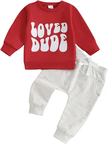 Miniatura 144 de BemeyourBBs Conjunto divertido de sudadera y pantalones de manga larga con letras divertidas para bebé niño y niño