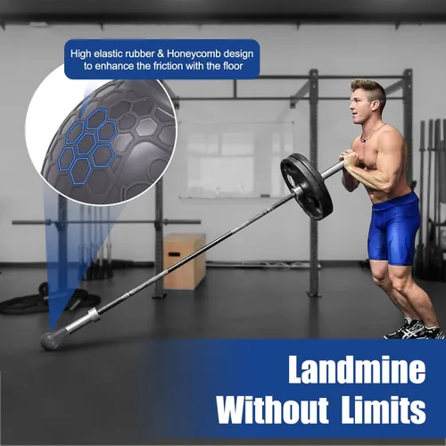 Miniatura 2 de HXD-ERGO Accesorio Landmine para Barra, Accesorio de Remo con Barra en T Compatible con Barras Olímpicas de 2 Pulgadas, Accesorio Landmine para Gris