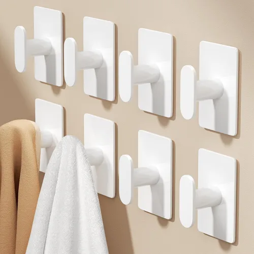 Miniatura 13 de pickpiff Ganchos adhesivos para toallas para baño: colgador de pared extra fuerte de 20 libras para ducha, cocina, casa rodante, apartamento