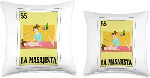 Miniatura 3 de Funny Mexican Design for Masseuse - La Masajista Throw Pillow