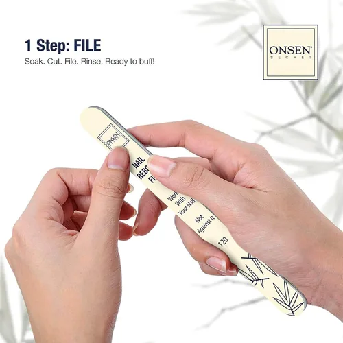 Miniatura 4 de Onsen Secret Kit de cuidado de uñas, con suero para el cuidado de la cutícula, kit de pulidor de uñas japonés y brillo - fortalecimiento y brillo