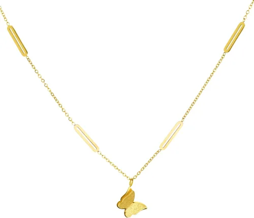 ZHUWE Delicado collar con colgante de mariposa de acero inoxidable de doble capa para mujeres y niñas, regalo de joyería