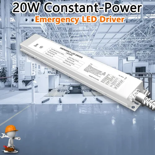 Miniatura 3 de Controlador de emergencia LED de 20 W, 100-347 V CA 175 V CC durante 90 minutos de tiempo de emergencia, controlador LED de emergencia regulable