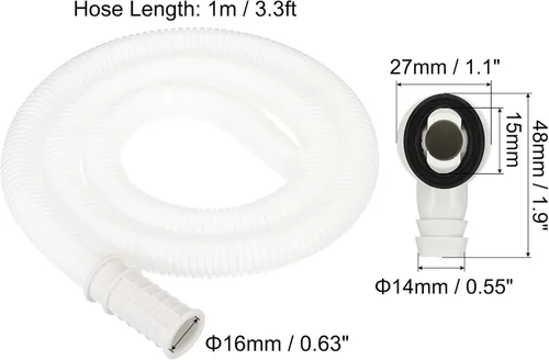 Miniatura 2 de PATIKIL Kit de drenaje de aire acondicionado de 3.3 pies, conector de drenaje universal, manguera de drenaje de CA con abrazadera para grifo