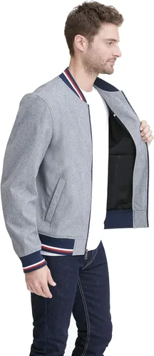 Miniatura 5 de Tommy Hilfiger Men's Lightweight Varsity Rib Knit Bomber Jacket