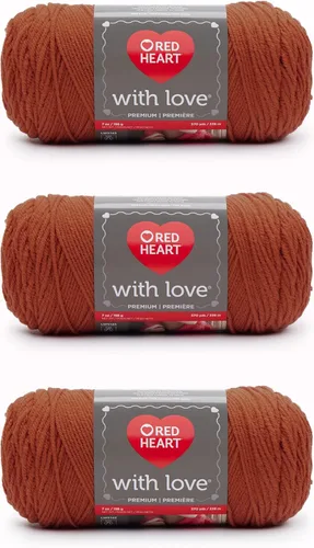 Miniatura 29 de Red Heart with Love Berry - Hilo rojo – Paquete de 3 unidades de 6.98 oz/7 onzas – Acrílico – 4 medianos (peinado) – 370 yardas – Tejido/ganchillo
