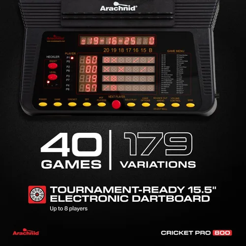 Miniatura 2 de Arachnid Cricket Pro Tournament-Quality Electronic Dartboard up to 40 Games and 315 Variations (Including Popular Cricket Modes)
