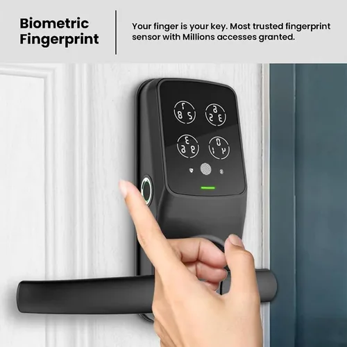 Miniatura 2 de Lockly Secure Plus, cerradura de puerta inteligente Bluetooth, cerradura de puerta de entrada sin llave con asa, teclado PIN Genie®, sensor Mate