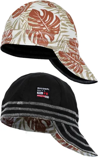 Miniatura 7 de BOCOMAL Gorro de Soldadura Resistente al Fuego CAT2 de Peso Medio con Estampado, Gorras de Soldador de 6 Paneles - Juego de 2