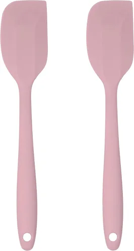 Miniatura 28 de Juego de 4 utensilios de silicona – Espátula de goma, cepillo de repostería, espátula ranurada y paleta de arroz – Juego completo resistente al Rosa