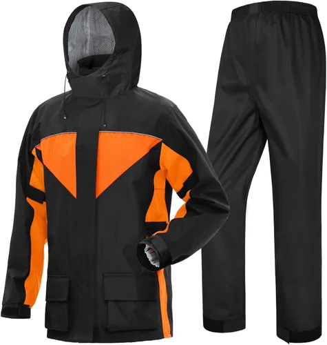 Miniatura 9 de iCreek Traje de lluvia para motocicleta para hombres y mujeres impermeable anti-tormenta impermeable equipo de lluvia de alta visibilidad