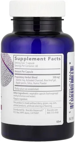 Miniatura 7 de G.I. Detox+ - Carpeta suave de Biocidin, limpieza intestinal con carbón, zeolita y aloe, ayuda en la eliminación de toxinas y biopelículas, puede
