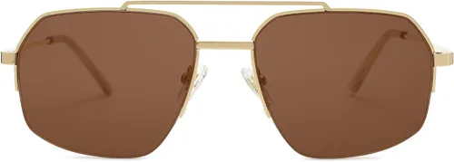 Miniatura 21 de SOJOS Trendy Aviator Sunglasses Mens Womens Retro Double Bridge Metal Frame Semi-Rimless Shades SJ1191