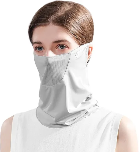 Miniatura 7 de Protección solar UV, polaina para el cuello, máscara facial refrescante para protección solar, pasamontañas transpirable, bandana para mujer