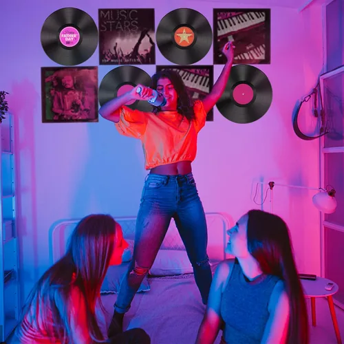 Miniatura 8 de 6 piezas de discos de vinilo reales, lote de discos de vinilo de 7 pulgadas para manualidades y decoración, decoraciones de discos de vinilo