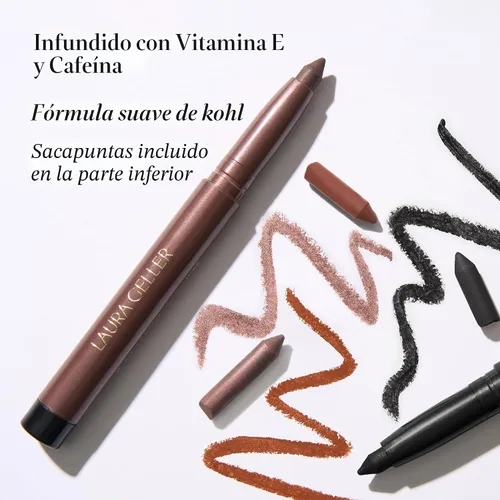 Miniatura 3 de LAURA GELLER NEW YORK Kajal Longwear Kohl Delineador de Ojos - Soft Black Kohl - Cafeína y vitamina E - Delineador suave y mezclable - Afilador 04