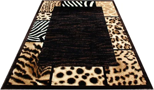 Miniatura 7 de Alfombra con diseño de animales Skinz 73, color negro (5 pies x 7 pies)