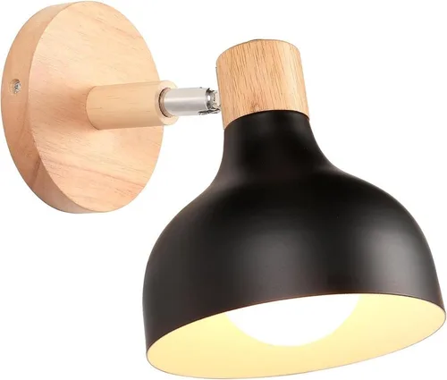 Miniatura 19 de Lámpara de pared E27 retro regulable escandinava para dormitorio, sala de estar, pasillo, cocina, iluminación interior (Amarillo, 2 piezas)