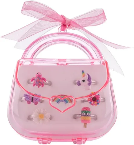 Miniatura 8 de Juego de anillos ajustables para niñas pequeñas, colorido y bonito unicornio, anillos de mariposa para niños, juego de joyas para niños