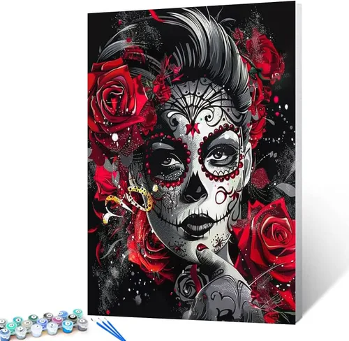Miniatura 27 de Kits de Pintura de Diamantes Chica Negro Rosa para Adultos DIY Diferentes Pupilas Mujeres 5D Taladro Completo Redondo Cristal Diamantes de Imitación
