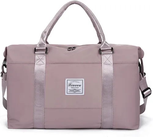 Miniatura 42 de KARRESLY Bolsa de viaje para mujer, bolsa de hombro para fin de semana, bolsa de deporte, gimnasio, bolsa de mano, impermeable, Beige