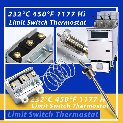 Miniatura 3 de Interruptor de termostato de límite alto 1177 para freidora 3/8 "Mpt Stuff Box, LCCM2003000 Hi Limit Safety Cut Out Termostato compatible
