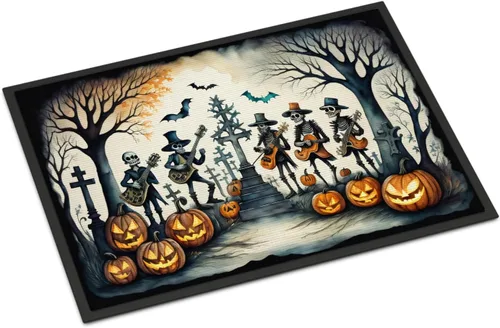 Miniatura 28 de Caroline's Treasures DAC2223MAT - Felpudo espeluznante de Halloween con gato negro de 18 x 27 pulgadas, tapete para puerta delantera