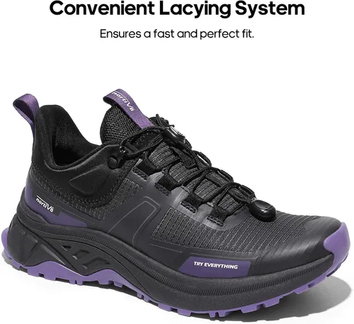 Miniatura 2 de NORTIV 8 Zapatos de senderismo ligeros para mujer con cordones rápidos para exteriores