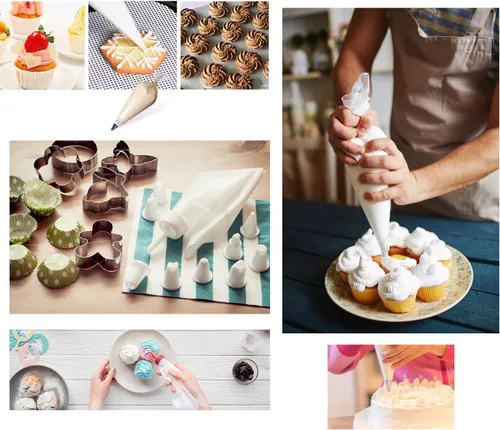 Miniatura 4 de Paquete de 100 bolsas de repostería desechables de plástico, para pasteles, glaseado, pastelería, pastelería, pastelería, herramienta de decoración