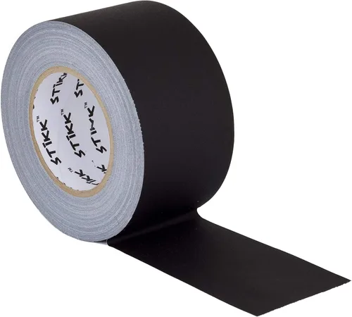 STIKK Cinta adhesiva Gaffer - Cinta negra Gaffer - 3 pulgadas x 55 metros - Cinta adhesiva Pro Gaff para trabajos escénicos - Cinta de injerto para