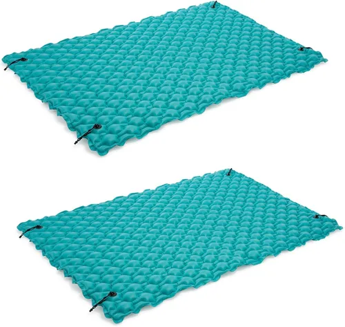 Intex Alfombrilla inflable gigante de agua flotante relajante para piscinas y lagos con 4 conectores Connect 'n Float, verde azulado (paquete de 2)