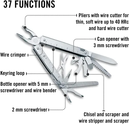 Miniatura 5 de Victorinox Swiss Tool X Plus Ratchet - Navaja Suiza, multiherramienta de 35 funciones de fabricación suiza con alicates de punta de aguja, cortador