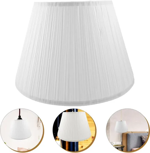 Miniatura 9 de PRETYZOOM Pantallas plisadas medianas para lámpara de mesa, lámpara de pared, luces de pie, cubierta de lámpara de lino blanco, pantalla de repuesto