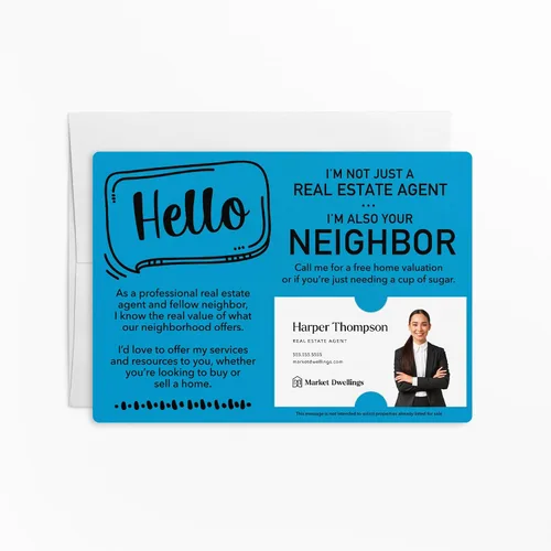Miniatura 6 de Juego de sobres para agente inmobiliario, 5 x 7 pulgadas, Hello I'm Not Just a Real Estate Agent I'm Also Your Neighbor Cards con sobres, paquete