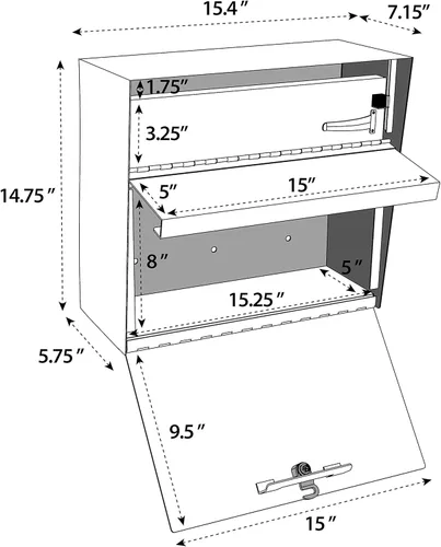 Miniatura 10 de Mail Boss 7169 Buzón de Seguridad Metro con Cerradura para Montaje en Pared, Blanco Alpino Blanco (Alpine White)