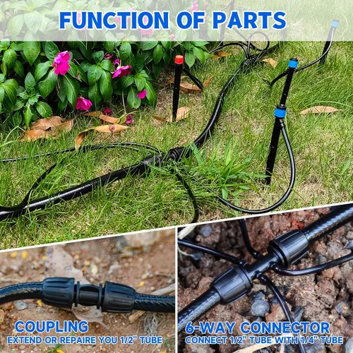 Miniatura 4 de Tubo de riego por goteo de 50 pies y 1/2 pulgada, tubo de manguera de goteo principal para sistema de riego de jardines