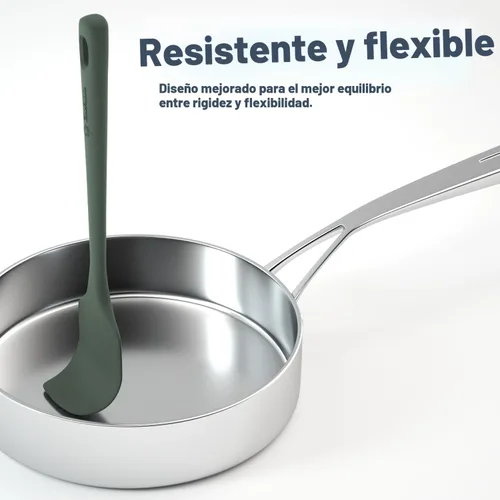 Miniatura 4 de ChefAide Juego de 5 espátulas de silicona, espátula de goma de grado alimenticio, mango fuerte mejorado con agarre ergonómico, resistente al calor