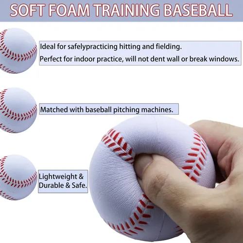 Miniatura 3 de Magicorange Béisbol, pelotas de espuma 12 pelotas pack de entrenamiento y práctica pelotas de béisbol sin marcar para lanzamiento suave, bateo