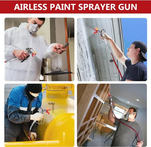 Miniatura 8 de DUSICHIN Pistola de pintura sin aire Pulverizador de pintura de alta presión 3600 PSI 517 TIP Junta giratoria de 10 pulgadas, poste de extensión