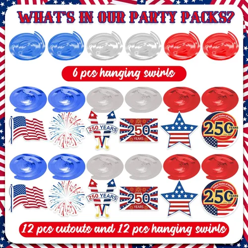 Miniatura 6 de 6 7 Birthday Hanging Swirl Decorations, 30Pcs Six Seven Party Ceiling Streamers for 6 7 Meme Ice Cream Birthday Party Supplies