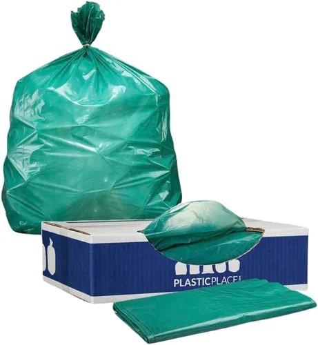 Miniatura 11 de Plasticplace Bolsas de basura compostables de 12-16 galones │ 1 mil │ Revestimientos para botes de basura con tinte verde │ 24 pulgadas x 33