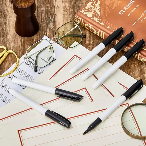 Miniatura 7 de Colarr 12 bolígrafos de punta gruesa de baja visión, tinta negra, fácil de ver, bolígrafos atrevidos con punta de fieltro de calidad baja ayuda