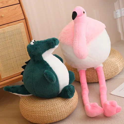 Miniatura 5 de Peluche redondo suave de flamenco gordo para decoración del hogar, almohada de flamenco de peluche, regalo para niños o amantes (rosa, 19.7 pulgadas)